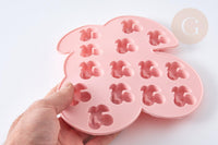 NPR-Moules en silicone rose CERISES 17.7cm, Moule pâtisserie en silicone bijoux avec inclusion en résine,x1 G7728