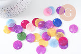 Pastilles rondes nacre multicolore translucide, pendentif nacre,coquillage naturel, nacre naturelle,20mm, x10 (G2378)