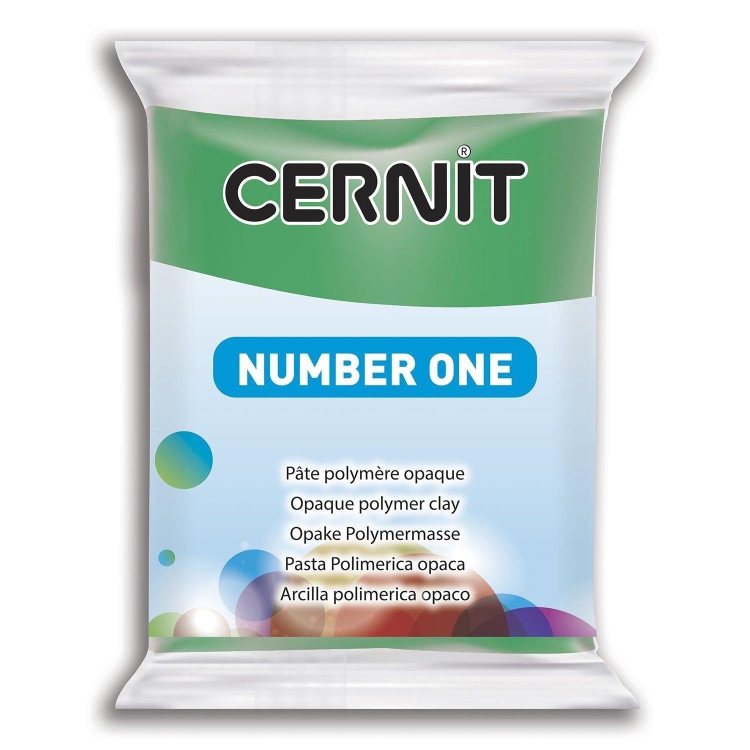 Pâte polymère Cernit Number one opaque - Vert x56g (G10432)