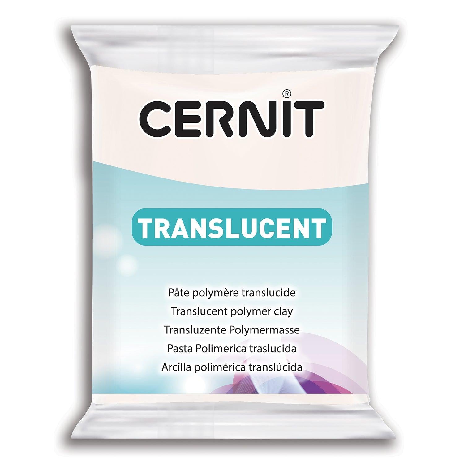Pâte polymère Cernit TRANSLUCENT - Blanc x56g (G10469)