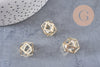 Pendentif 3D connecteur hexagone doré cristal transparent facettes,pendentif cage cristal doré,création bijoux,17mm, x2 G3706