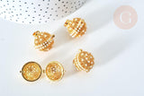 Pendentif Bola carillon d'harmonie doré perles 22x19mm, création bijoux de grossesse, création bijoux Vendu sans carillon, x1 G7798