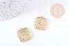 Pendentif Carré laiton doré 18K 21mm, pendentif création de bijoux doré, x1 (G8960)