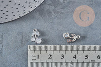 Pendentif Cerise laiton platine zircons blancs 14mm x1 G8894
