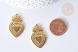 Pendentif Cœur acier 304 inoxydable doré 30mm, x1 (G7977)