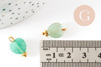 Pendentif Coeur aventurine verte naturelle facetté laiton doré 15mm,création bijoux pierre naturelle, x1 G9386