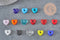 Pendentif Cœur verre artisanal coloré avec trou 14x15mm, x1 (G11039)
