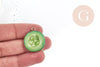Pendentif Concombre zamac doré émail vert 26mm, création bijoux fruits, x1 G9004