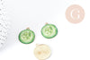Pendentif Concombre zamac doré émail vert 26mm, création bijoux fruits, x1 G9004