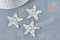 Pendentif Etoile martelé laiton platine brillant 36mm, pendentif étoile texturé, création bijoux argenté, x1 G8020