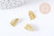 Pendentif Feuille Fougère laiton brut 15mm x1 G8878