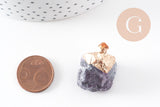 Pendentif Fluorite naturelle brute, Pointe support doré,pierre naturelle,pierre fluorite, x1 (G0849)