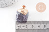 Pendentif Fluorite naturelle brute, Pointe support doré,pierre naturelle,pierre fluorite, x1 (G0849)