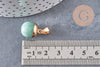Pendentif Goutte aventurine verte fer doré 17~19mm,création bijou pierre, x1 G5209