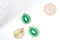 Pendentif Kiwi zamac doré émail vert 26.5mm, x1 (G9000)
