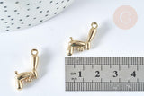 Pendentif Lapin ballon zamac doré 21mm,pendentif doré pour création de bijoux, x1 G7417