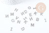 Pendentif Lettre initiale acier 201 inoxydable platine 11mm, x1 G8970