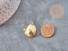 Pendentif Locket Médaillon ovale laiton doré 18K zircon 22x19.5mm, x1 (G9046)