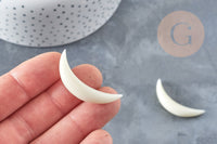 Pendentif Lune corne blanche naturelle 40x7mm, création bijoux naturels x1 G8210