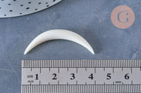 Pendentif Lune corne blanche naturelle 45x5mm, pendentif lune en corne naturelle blanche, création bijoux, x1, 16 - G6491