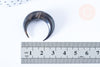 Pendentif Lune corne noire naturelle 37x8mm, pendentif lune en corne naturelle noire, piercing écarteur corne naturelle x1 - G6477