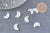 Pendentif Lune nacre blanche naturelle, pendentif lune,bijou nacre,coquillage blanc, création bijoux, 13mm, X10 (G0905)