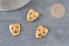 Pendentif Masque carnaval théâtre laiton brut 25mm, x1 (G10164)