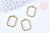 Pendentif Médaillon rectangle géométrique laiton laiton brut ~17,5mm, fournitures laiton brut , x 2 G6542