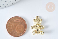 Pendentif Ourson zamac doré clair 20.5mm, x1 (G7414)