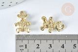 Pendentif Ourson zamac doré clair 20.5mm, x1 (G7414)
