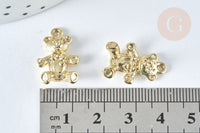 Pendentif Ourson zamac doré clair 20.5mm, x1 (G7414)