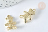 Pendentif Ourson zamac doré clair 20.5mm, x1 (G7414)