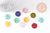 Pendentif Pastille ronde nacre multicolore opaque,pendentif nacre, coquillage naturel, nacre naturelle,16mm, x 10 (G2379)