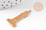 Pendentif Phare en laiton brut 33mm, création bijoux marins x1 G7515