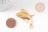 Pendentif Poisson Grand laiton brut doré 46m, x1 G2000