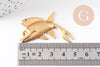 Pendentif Poisson Grand laiton brut doré 46m, x1 G2000