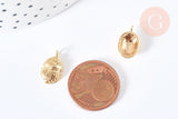 Pendentif Scarabée laiton doré 18K -14,5mm,sans nickel,creation bijoux animal insecte, x1 G7124