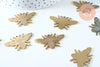 Pendentif abeille 36mm acier inoxydable doré, breloque doré, acier inoxydable doré, pendentif sans nickel, x1 (G6021)
