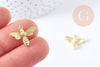 Pendentif abeille laiton doré 19mm, x2 (G1466)
