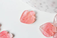 Pendentif acétate feuille rose paillettes, perles plastique,connecteur feuille plastique 15mm x10 (G4015)