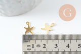 Pendentif acier 304 inoxydable doré étoile de mer 11mm, x5 (G10015)