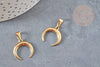 Pendentif acier doré croissant lune,breloque doré, acier chirurgical,acier doré, pendentif sans nickel, 19mm, x1 (G4840)