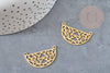 Pendentif acier dore demi-cercle géométrique,breloque doré, acier inoxydable doré, pendentif sans nickel,création bijoux,31mm, x1 G4843