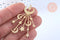 Pendentif acier doré lunes et étoiles 53mm, breloque doré, acier inoxydable doré, pendentif sans nickel, x1 G6385