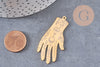 Pendentif acier doré main mystique 49mm,acier inoxydable doré sans libération de nickel,création bijoux chance, x1 G6243