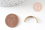 Pendentif arc demi-cercle U laiton brut, apprêt doré, sans nickel,médaille dorée,laiton brut, médaille carré,20mm,x 2-G1595