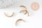 Pendentif arc demi-cercle U laiton brut, apprêt doré, sans nickel,médaille dorée,laiton brut, médaille carré,20mm,x 2-G1595