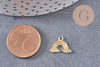 Pendentif arc-en-ciel laiton doré 18k 10.5mm,Pendentif doré pour création de bijoux, x1 (G5983)
