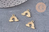 Pendentif arc-en-ciel laiton doré 18k 10.5mm,Pendentif doré pour création de bijoux, x1 (G5983)