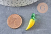Pendentif banane fruit verre artisana tchèque 25mm,x5 (G2966)